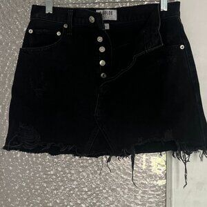 Agolde Black Denim Mini Skirt